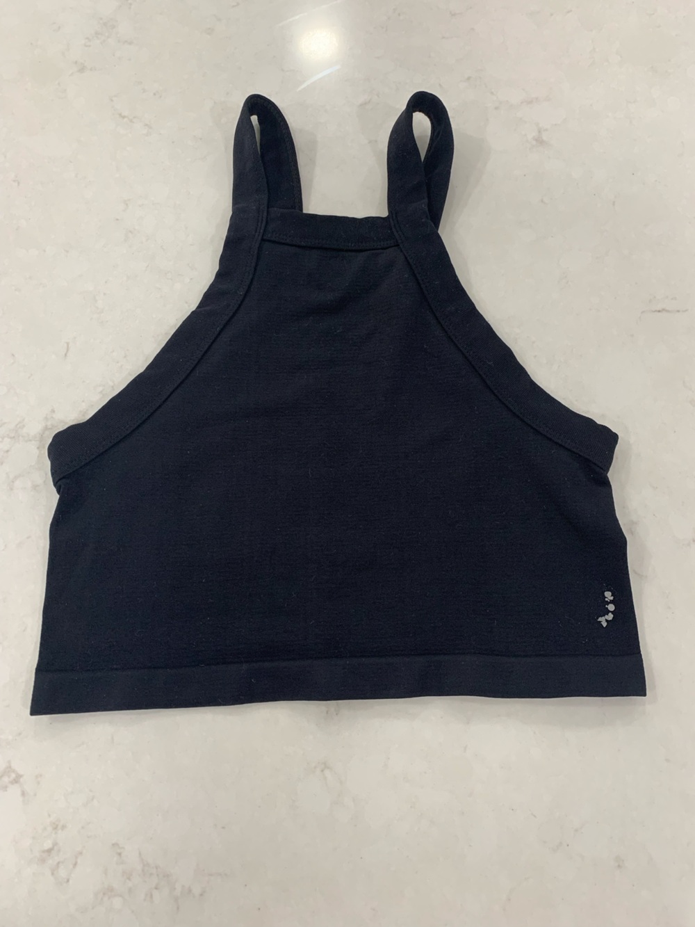 FP Movement by Free People Black Cropped Tank with High Neck size XS/S